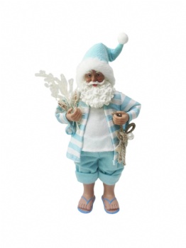 Christmas mini resin santa 28cm/11'' with coral and starfish in hands